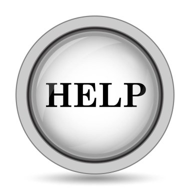 Yardım simgesi. Beyaz arka plan üzerinde Internet düğmesi