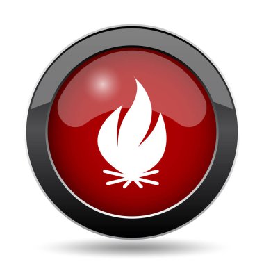 Yangın simgesi. Beyaz arka plan üzerinde Internet düğmesi