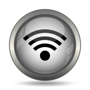 Kablosuz işareti simgesi, siyah Web sitesi düğmesini beyaz arka plan üzerinde