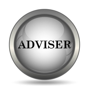 Beyaz arka plan üzerinde Danışmanı kutsal kişilerin resmi, siyah Web sitesi düğme