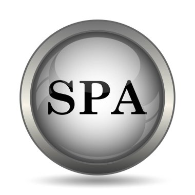 Spa siyah kutsal kişilerin resmi web sitesi düğme beyaz arka plan üzerinde