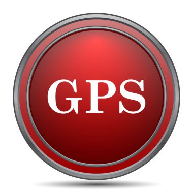 GPS simge. Beyaz arka plan üzerinde Internet düğmesi