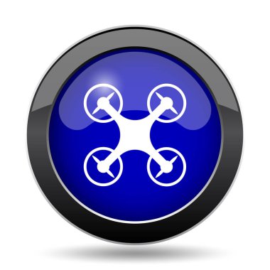 Drone simgesi. Beyaz arka plan üzerinde Internet düğmesi