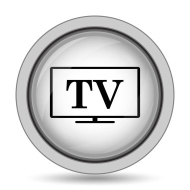 TV simgesi. Beyaz arka plan üzerinde Internet düğmesi