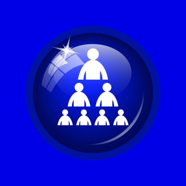 Kuruluş grafiği ile insanlar kutsal kişilerin resmi. Mavi arka plan Internet düğmesini.