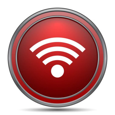 Kablosuz işareti simgesi. Beyaz arka plan üzerinde Internet düğmesi