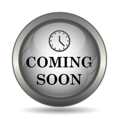 Beyaz arka plan üzerinde siyah kutsal kişilerin resmi web sitesi düğme coming soon