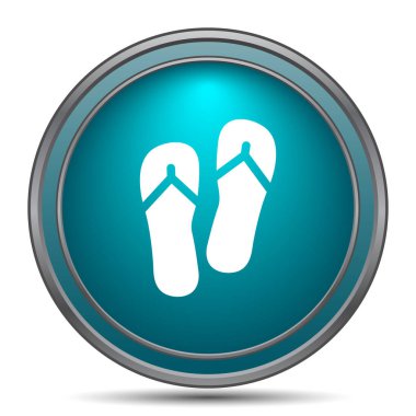 Terlik simgesi. Beyaz arka plan üzerinde Internet düğmesi