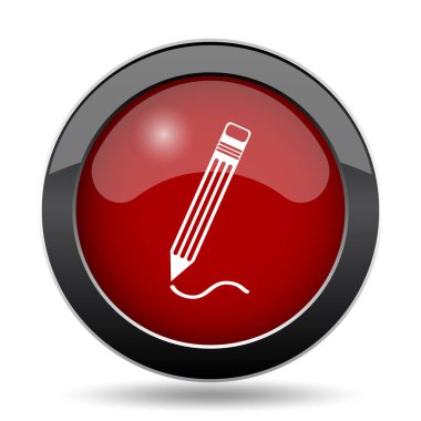 Kalem simgesi. Beyaz arka plan üzerinde Internet düğmesi