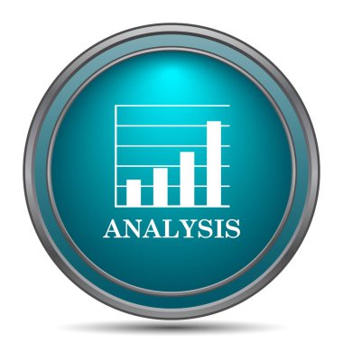 Analiz simgesi. Beyaz arka plan üzerinde Internet düğmesi
