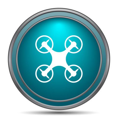 Drone simgesi. Beyaz arka plan üzerinde Internet düğmesi