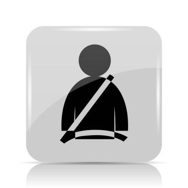 Emniyet kemeri simgesi. Beyaz arka plan üzerinde Internet düğmesi