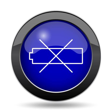 Boş pil simgesi. Beyaz arka plan üzerinde Internet düğmesi