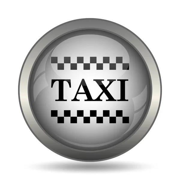 白い背景でタクシー アイコン 黒いウェブサイト ボタン — ストック写真