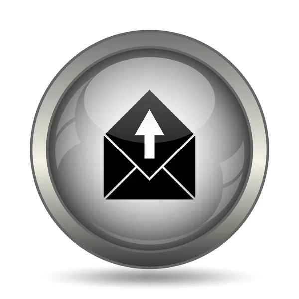 Enviar Ícone Mail Botão Site Preto Fundo Branco — Fotografia de Stock