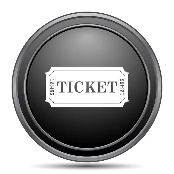 シネマ チケット アイコン 黒いウェブサイトのボタンを白い背景の上 — ストック写真