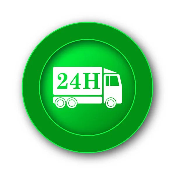 24H Lieferwagen Ikone Internet Taste Auf Weißem Hintergrund — Stockfoto
