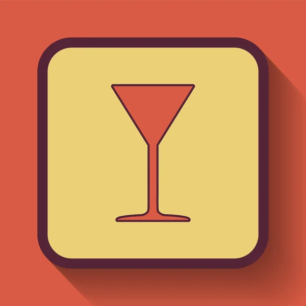 Martini Glass Icon Colored Website Button Orange Background — Stock Photo, Image
