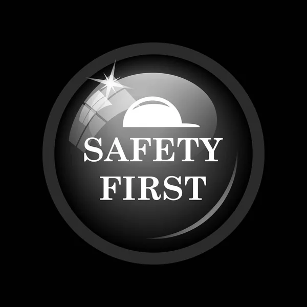 Safety First Icon Internet Button Black Background — Stock Photo, Image