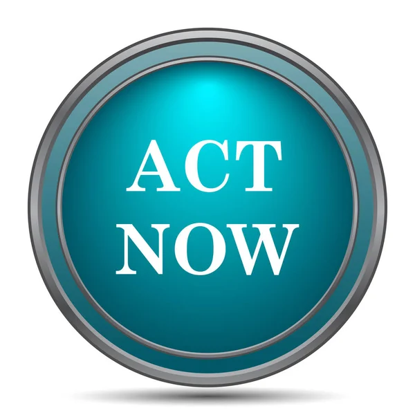 Act Now Icon Internet Button White Background — Stock Photo, Image