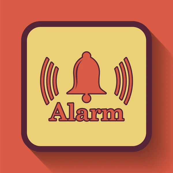 Alarm icon, colored website button on orange background