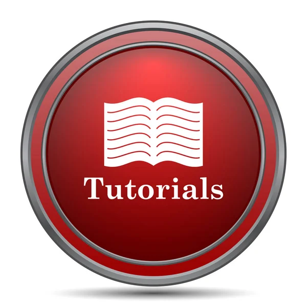 Tutorials Ikonen Internet Knappen Vit Bakgrund — Stockfoto