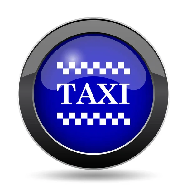 Icona Del Taxi Pulsante Internet Sfondo Bianco — Foto Stock