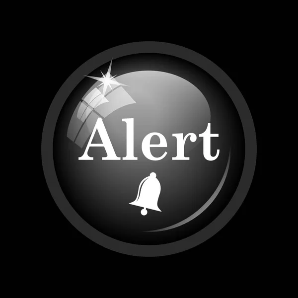 警告アイコン 黒い背景にインター ネット ボタン — ストック写真