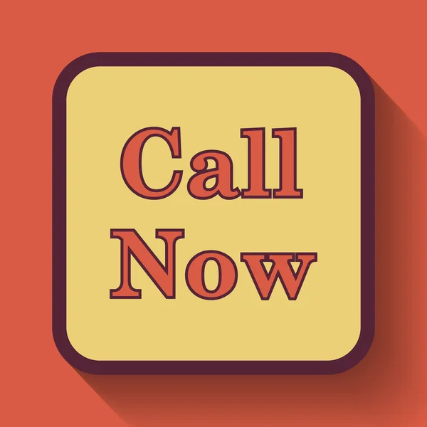 Call now icon, colored website button on orange background