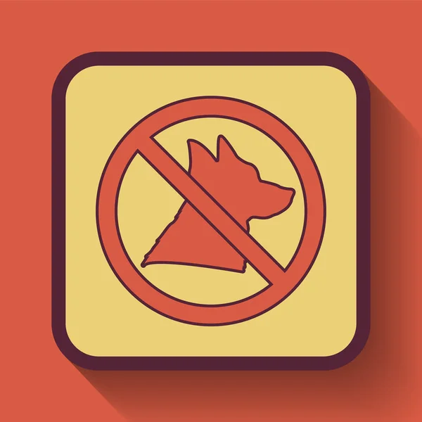 Icono Perros Prohibidos Botón Página Web Color Sobre Fondo Naranja — Foto de Stock