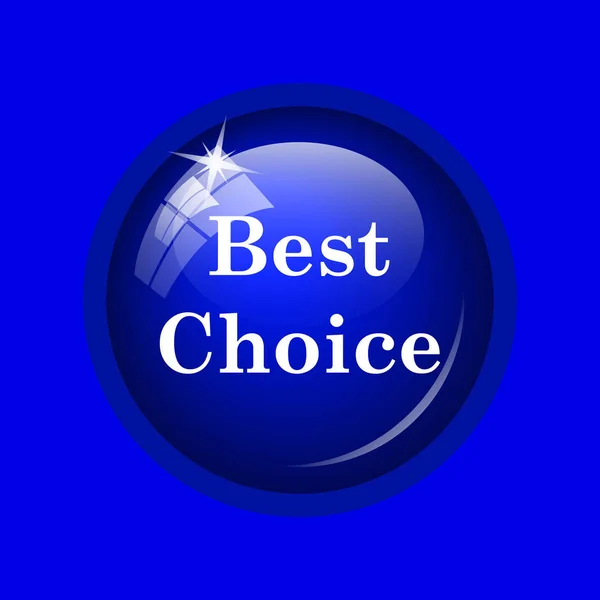 Best choice icon. Internet button on blue background.