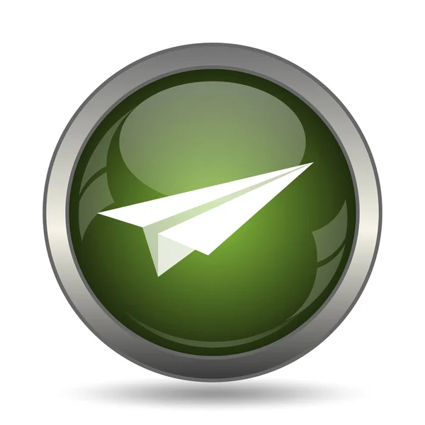 Paper Plane Icon Internet Button White Background — Stock Photo, Image