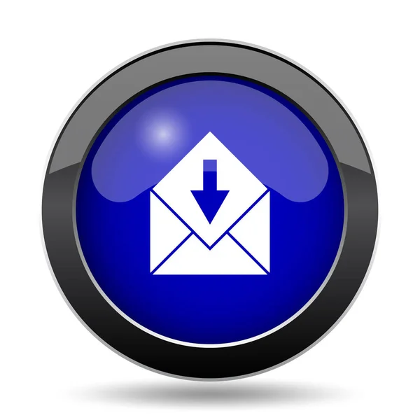 Ontvangen Mailpictogram Internet Knop Witte Achtergrond — Stockfoto