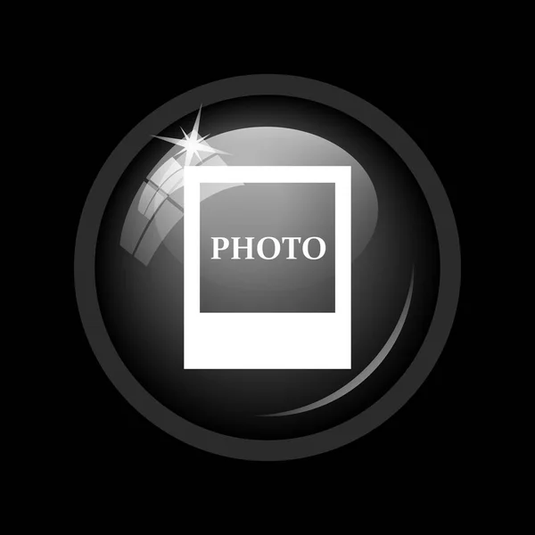 写真アイコン 黒い背景にインター ネット ボタン — ストック写真