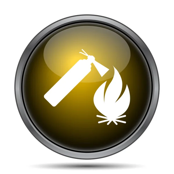 Fire Icon Internet Button White Background — Stock Photo, Image