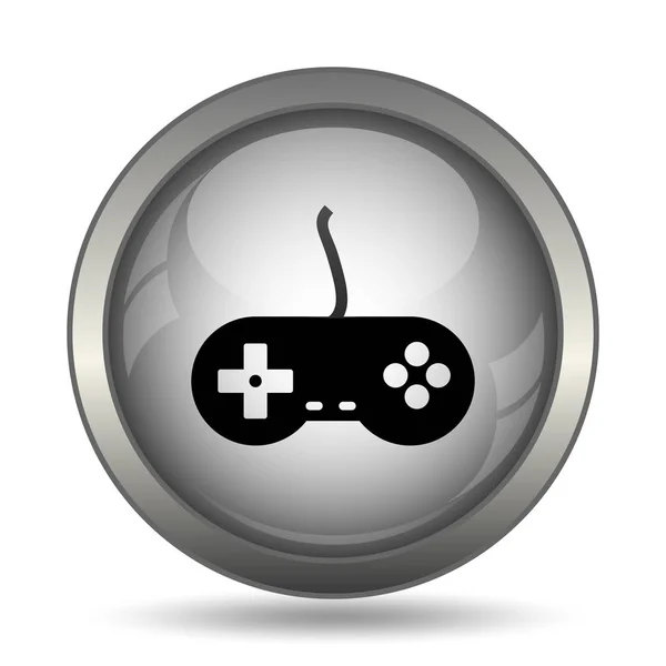 Gamepad Pictogram Zwarte Website Knop Witte Achtergrond — Stockfoto