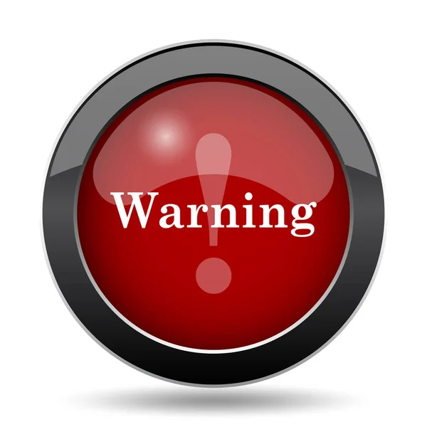Warning Icon Internet Button White Background — Stock Photo, Image