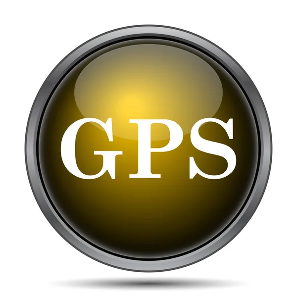 Ícone Gps Botão Internet Fundo Branco — Fotografia de Stock
