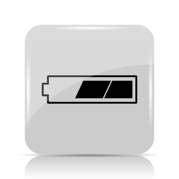 Terços Carregado Ícone Bateria Botão Internet Fundo Branco — Fotografia de Stock