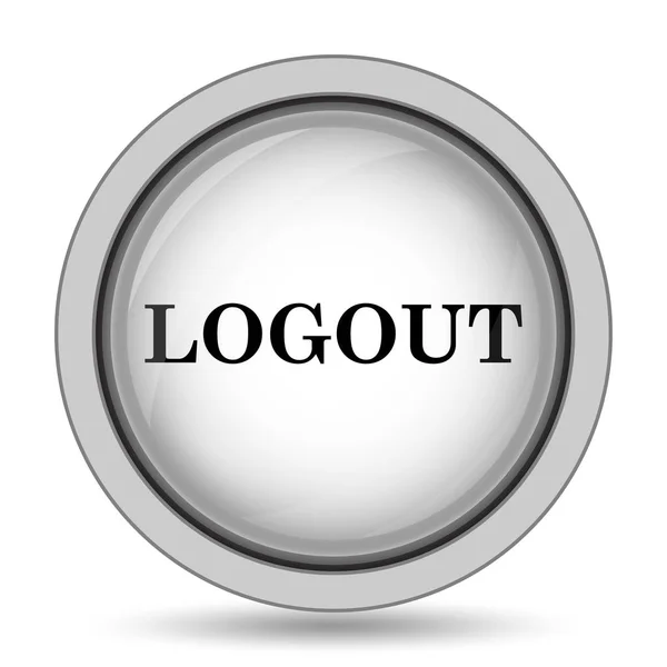 Logout Pictogram Internet Knop Witte Achtergrond — Stockfoto