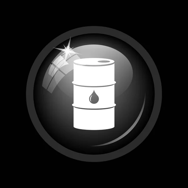 Εικονίδιο Βαρέλι Πετρελαίου Κουμπί Internet Μαύρο Φόντο — Φωτογραφία Αρχείου