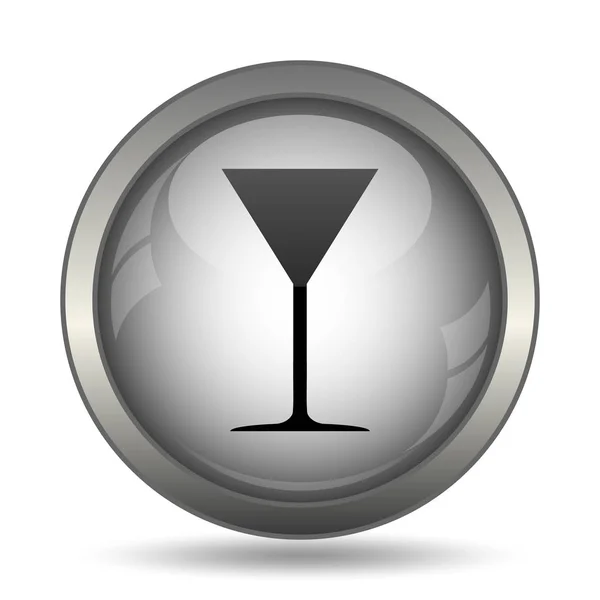 Martini Glass Icon Black Website Button White Background — Stock Photo, Image