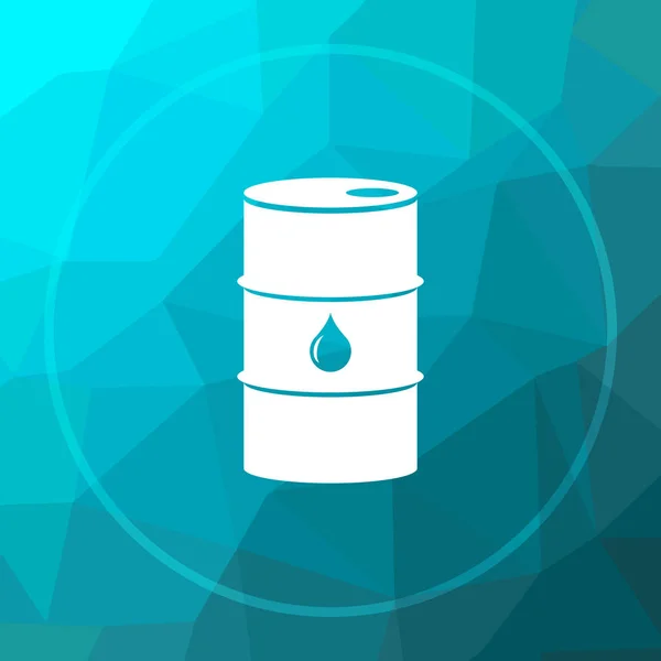Oil barrel icon. Oil barrel website button on blue low poly background