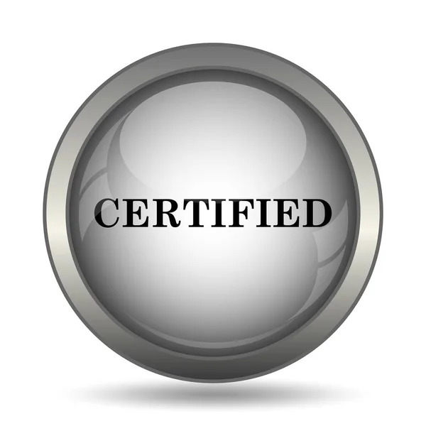 Icona Certificata Pulsante Del Sito Web Nero Sfondo Bianco — Foto Stock