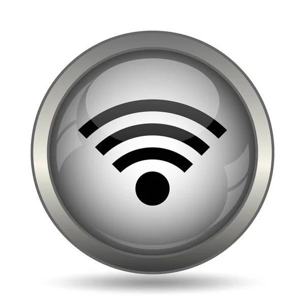 白い背景の上の無線標識アイコン 黒ウェブサイト ボタン — ストック写真