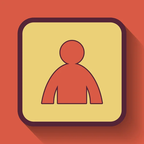 User profile icon, colored website button on orange background