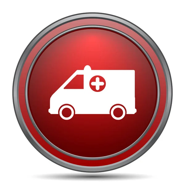 Ambulance Pictogram Internet Knop Witte Achtergrond — Stockfoto