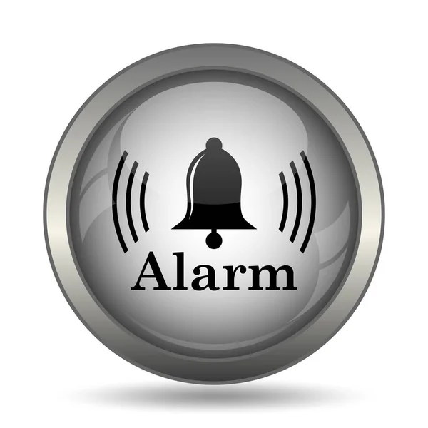 Icono Alarma Botón Del Sitio Web Negro Sobre Fondo Blanco — Foto de Stock