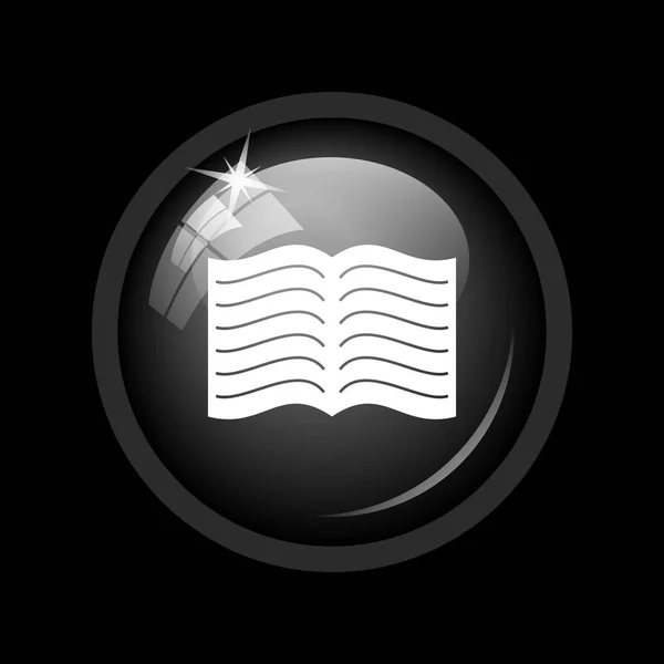 Book Icon Internet Button Black Background — Stock Photo, Image
