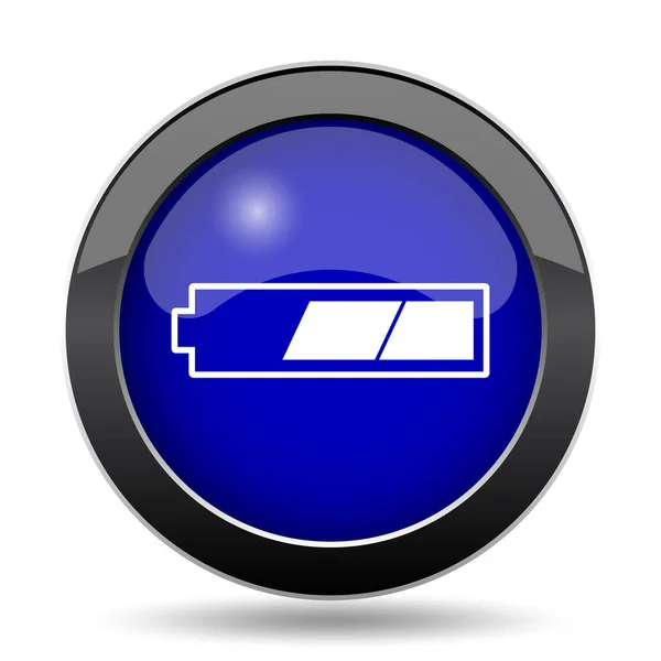 Thirds Charged Battery Icon Internet Button White Background — Stock Photo, Image